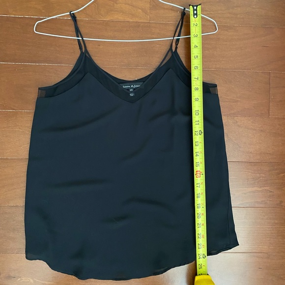 Jasmine and Juliana Small black tank top with mesh v neck and adjustable straps - Picture 5 of 6